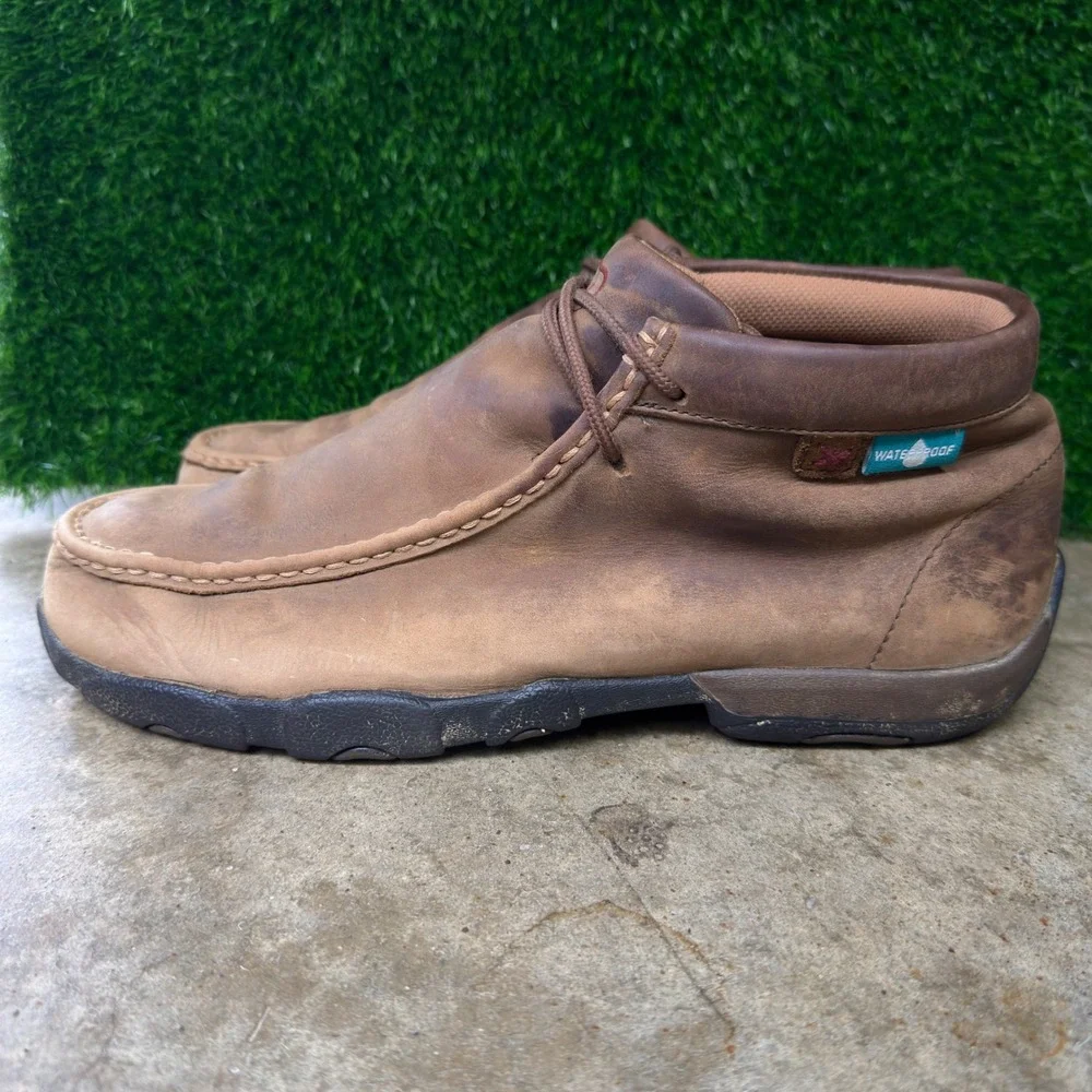 Vintage Y2K Twisted X Leather Chukka Driving Moc Western Workwear Brown 10M